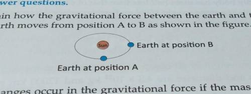 Explain how the gravitational force between the earth and the sun changes as the earth moves from p
