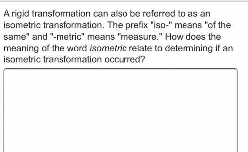Explain the relationship of the meaning of the word isometric to the properties of an isometric or
