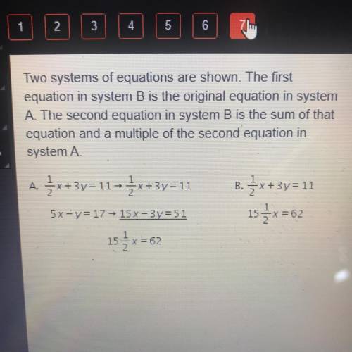 What is the solution to both systems A and B?
O(3, 4)
O (3,5).
O (4,3)
O (5,3)