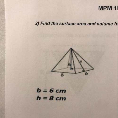 Find the surface area and volume for each of the following with full explanation:
