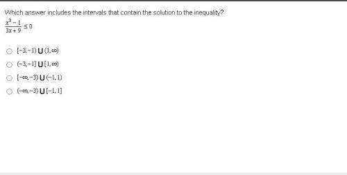 Which answer includes the intervals that contain the solution to the inequality?