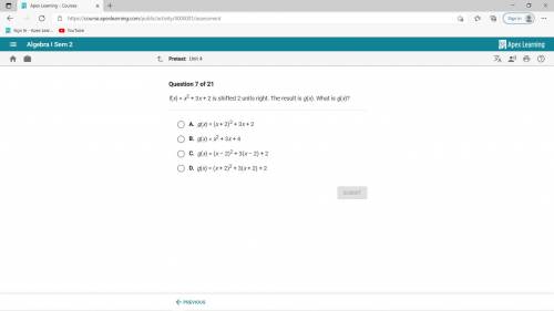 What is g(x)? A, B, C, or D