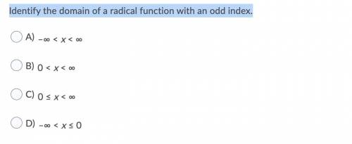 Identify the domain of a radical function with an odd index.