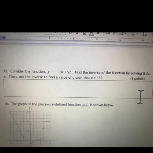 Please help

Consider the function, y = - 13x +52. Find the inverse of