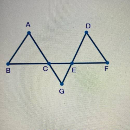 PLEASE HELP FAST

In the figure below, Triangle ABC - Triangle DEF. Point C is the point of inters