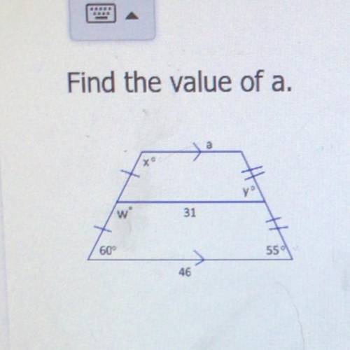 Find the value of a.
A. 16
B. 38.5
C. 15
D. 10