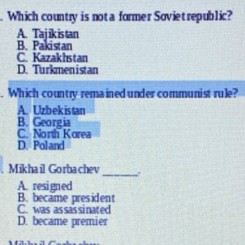 Which country is not a former soviet republic?