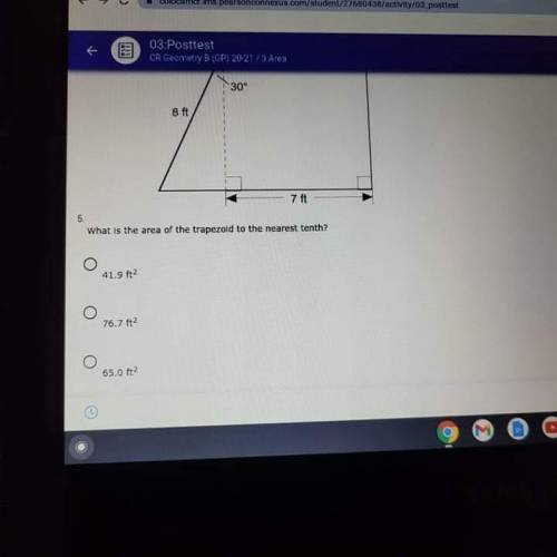 What is the area of the trapezoid to the nearest tenth