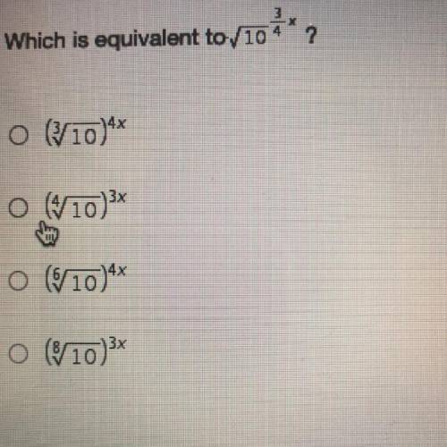 Which is equivalent to 104
༡/16**?
o (10)4x
4(10)3
o (10)**
O (10)