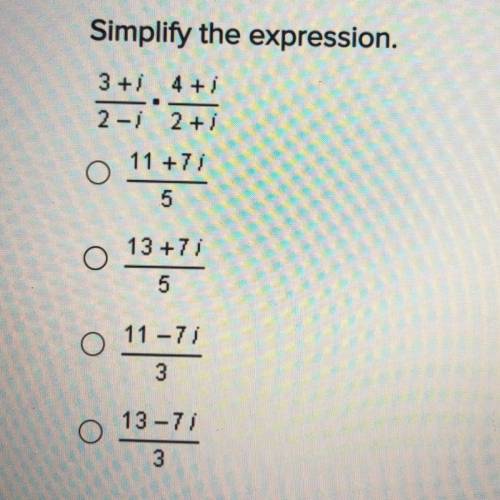 What’s the answer to this problem ? 3+i/2-i * 4+i/2+i