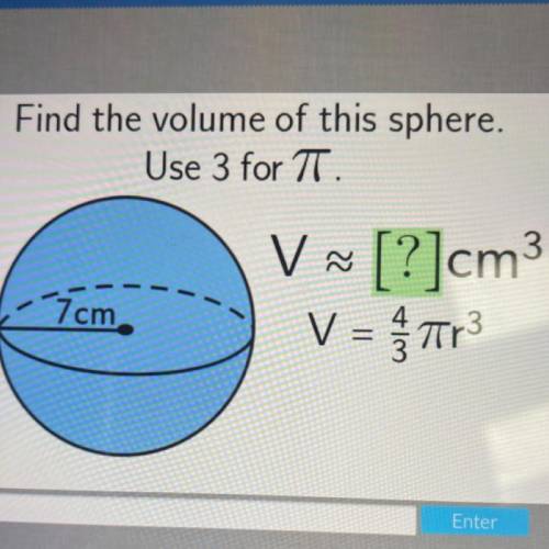 Please help find the volume of this sphere as soon as possible.. I really don’t understand how to d