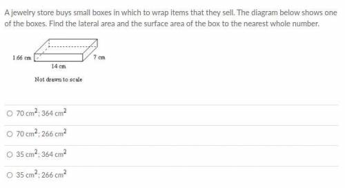 A jewelry store buys small boxes in which to wrap items that they sell. The diagram below shows one