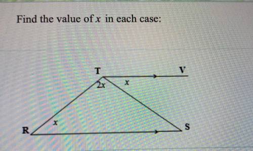 Find the value of x in each case and give an explanation plzzz, thank youu :)