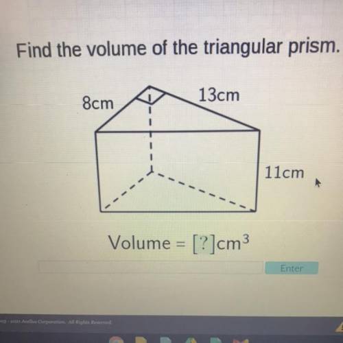 Help Please!!! 
Find the volume of the triangle prism?