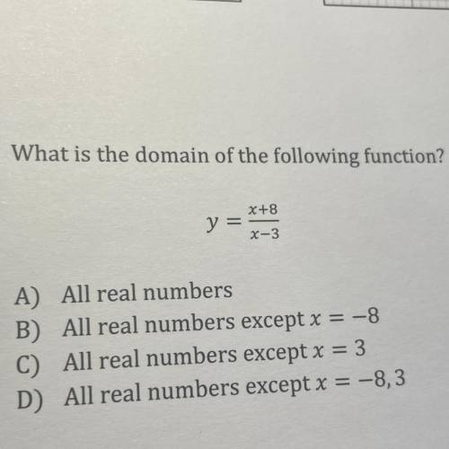 What is the domain of the following function?