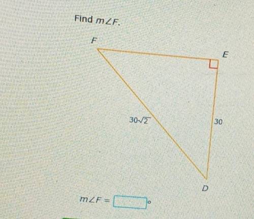 Find m∠F.Find the answer to m∠F​