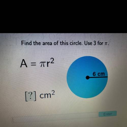 What is the area for the circle?