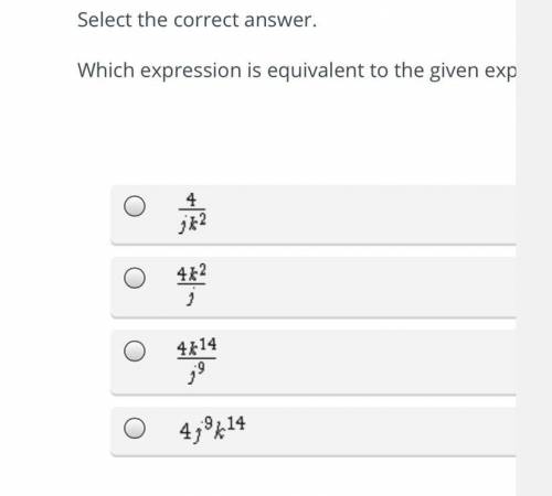 Which expression is equivalent to the given expression? Assume the denominator does not equal zero