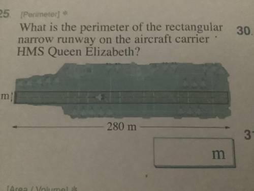 What is the perimeter of the rectangular narrow on the aircraft carrier HMS Queen Elizabeth