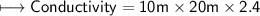 \\ \sf\longmapsto Conductivity=10m\times 20m\times 2.4