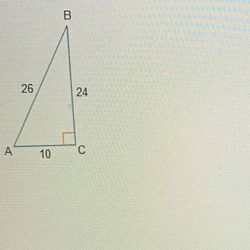 Given right triangle ABC, what is the value of tan (A)

O 5/13
O 12/13
O 12/5
O 13/12