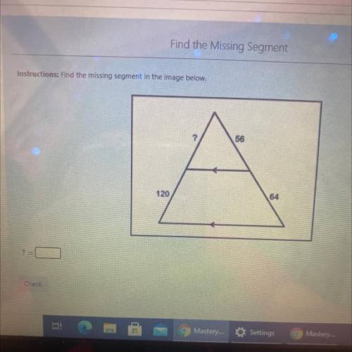Instructions: Find the missing segment in the image below plz help me