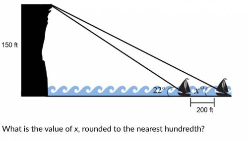 Two boats are traveling toward a cliff that is 150 feet above sea level. When the two boats are exa