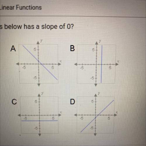 HELP
Which of the lines below has a slope of 0?
