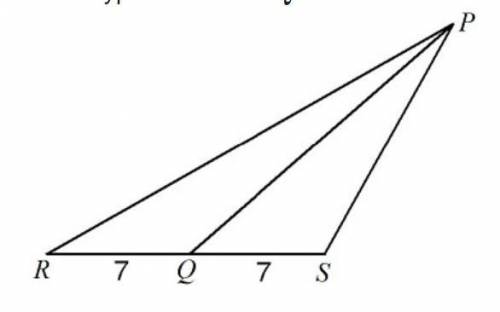 What type of line is PQ?
A. angle bisector
B. median
C. altitude
D. side bisector