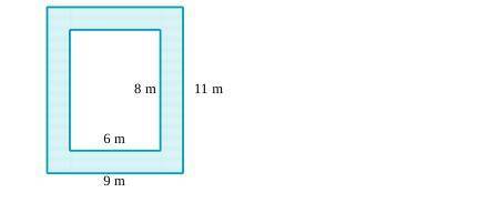 A rectangular region is removed from another rectangular region to create the shaded region shown b