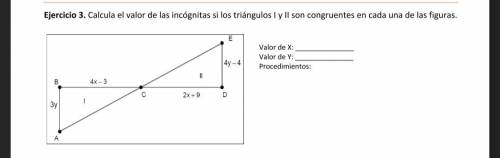 Calcula el valor de las incógnitas si los triángulos l y ll concurrentes en cada una de las figuras