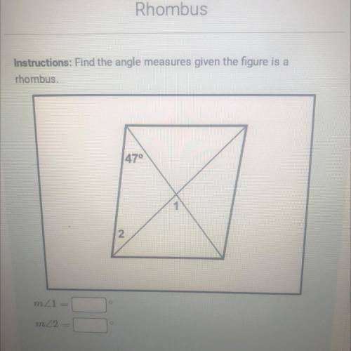 Find the angle measure given the figure is a rhombus just give the answer