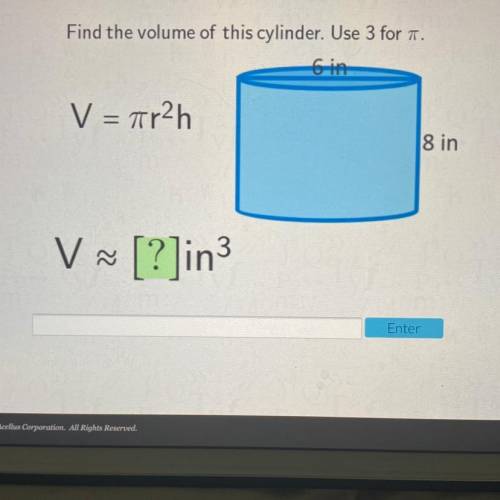 Find the volume of the cylinder please￼