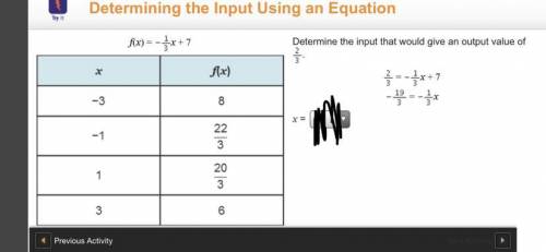 Determine the input that would give an output value of 2/3