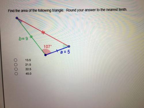 Find the area of the following triangle. Round your answer to the nearest tenth.