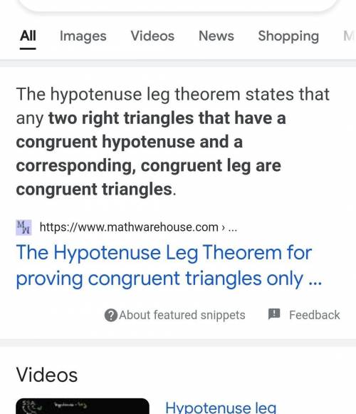 What is the Hypotenuse Leg Theorem?