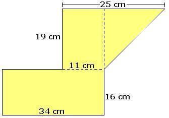 What is the area of the shape below?

A. 
886 cm2
B. 
781.5 cm2
C. 
1,019 cm2
D. 
990.5 cm2
