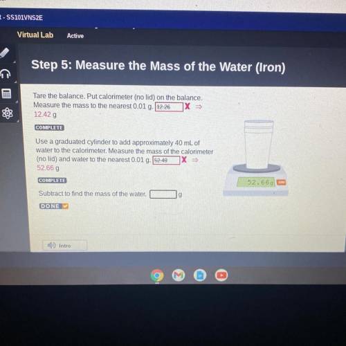 Step 5: Measure the Mass of the Water (Iron)

Tare the balance. Put calorimeter (no lid) on the ba