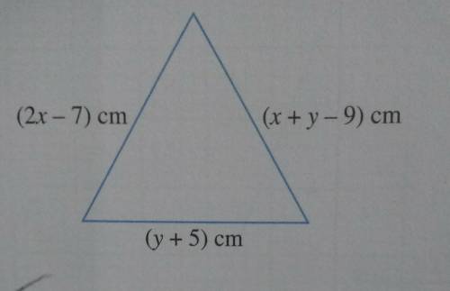 The figure shows an equilateral triangle with its sides as indicated. find the length of each side