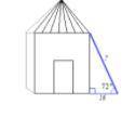 A ladder reaches 5 m up a wall. The angle of elevation from the ground to the ladder is 72º. Find th