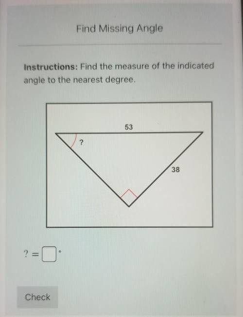 The Right Answer Only You will get Reported if its wrong

instruction find the measure of the