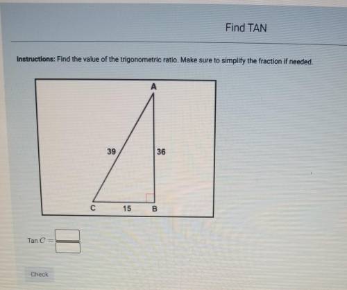 Find the value of the trigonometric ratio​