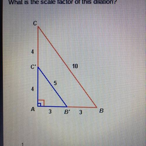 What is the scale factor of this dilation?
A 1/5
B 1/2
C 1
D 2