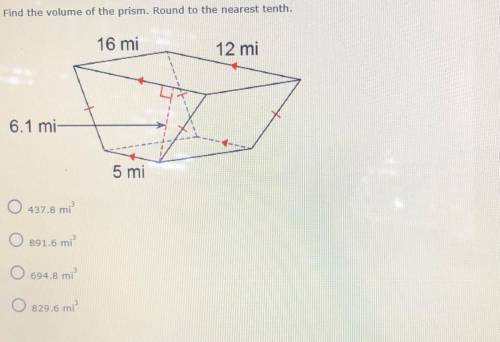 Find the volume of the prism. Round to the nearest tenth.