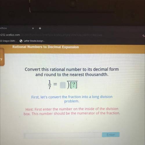 Convert this rational number to its decimal form and found to the nearest thousands?