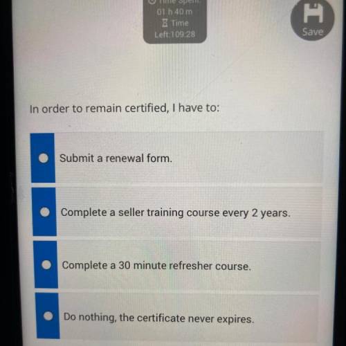 In order to remain certified, I have to:

Submit a renewal form.
Complete a seller training course