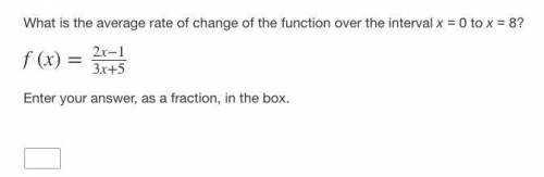 What is the average rate of change of the function over the interval x = 0 to x = 8?

f(x)=2x−1/3x