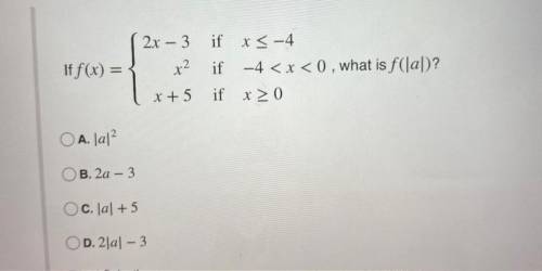 If f(x)= *picture* what is f(|a|) ?