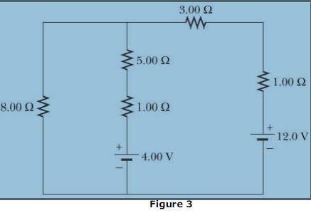 Explain using Kirchhoff’s laws, the current flowing through and the voltage

across each resistor