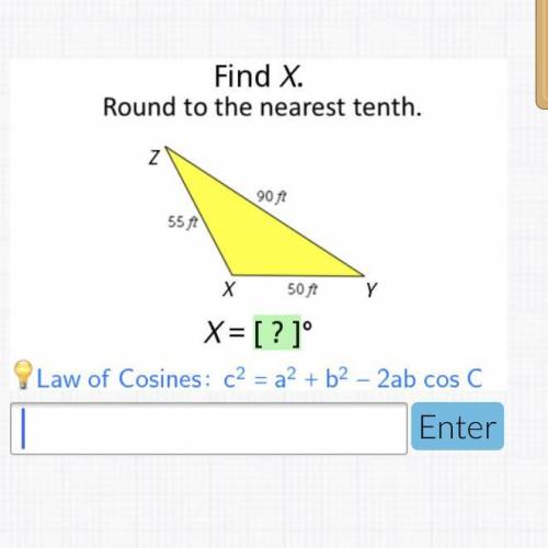 Find the value of x round to the nearest tenth.